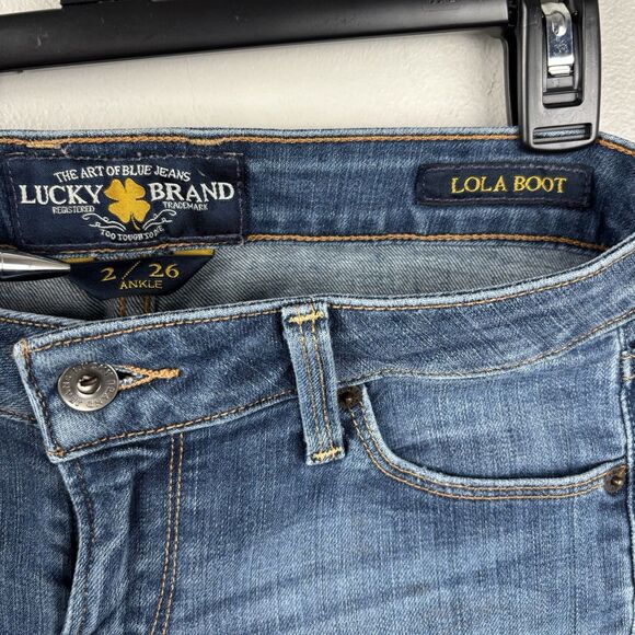 Lucky Brand Lola Boot Jeans Womens 2/26 Blue Medium Wash Denim Low Rise - Picture 5 of 16